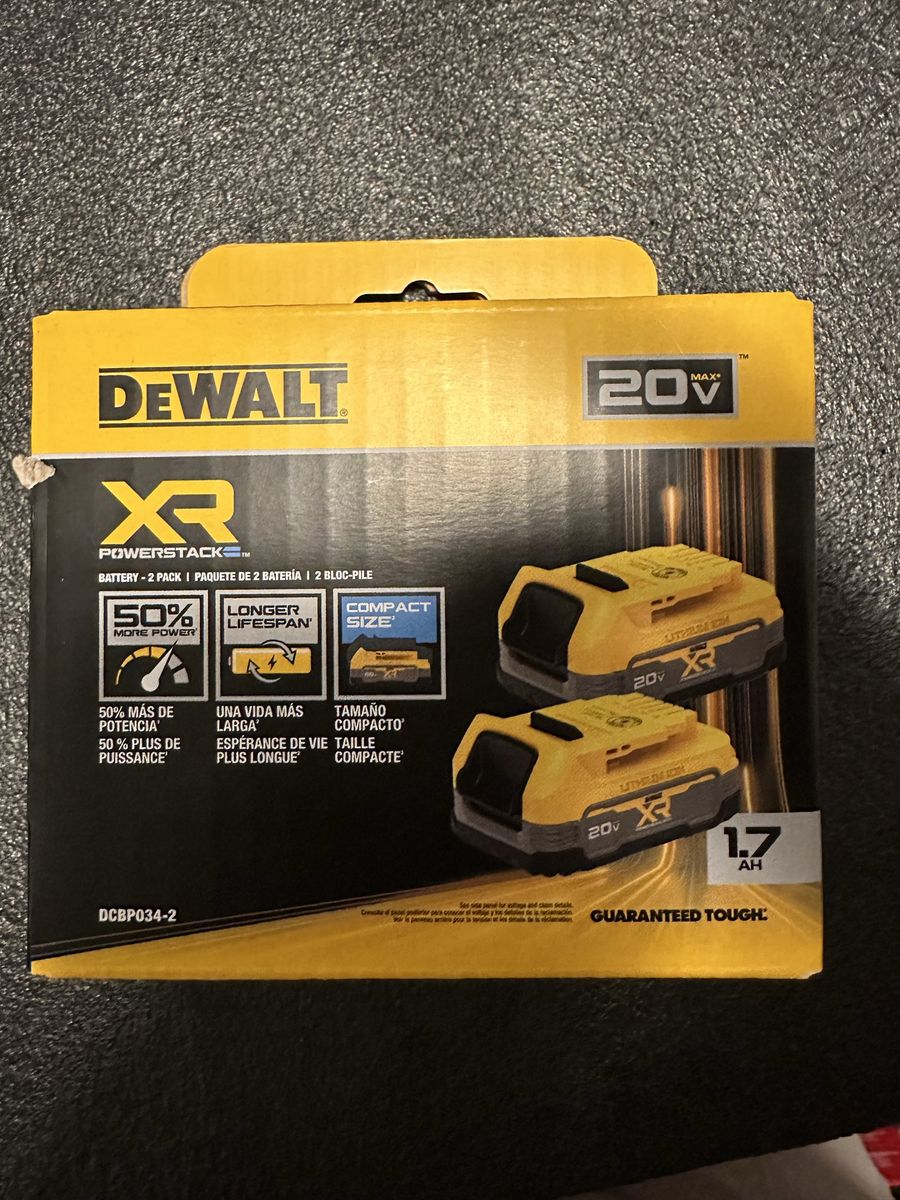 DEWALT DCBP034-2 20V MAX POWERSTACK 1.7Ah Compact Lithium-Ion Battery 2-Pack