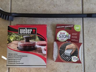 Grilling Accessories - Burger Press, Grill Stone, Grill Brush