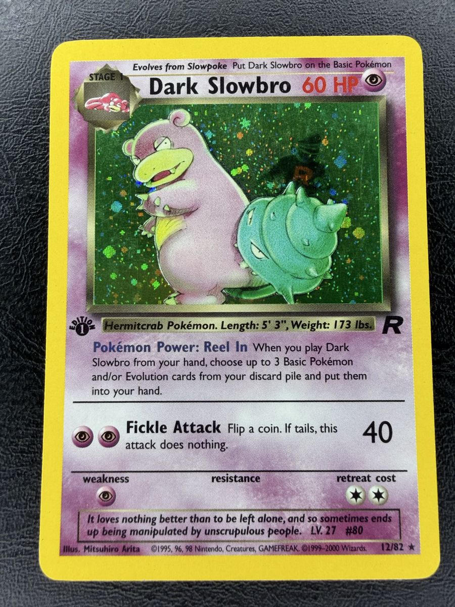 Pokemon Dark Slowbro 12/82 1st Edition Team Rocket Holo LP WOTC Trading Card