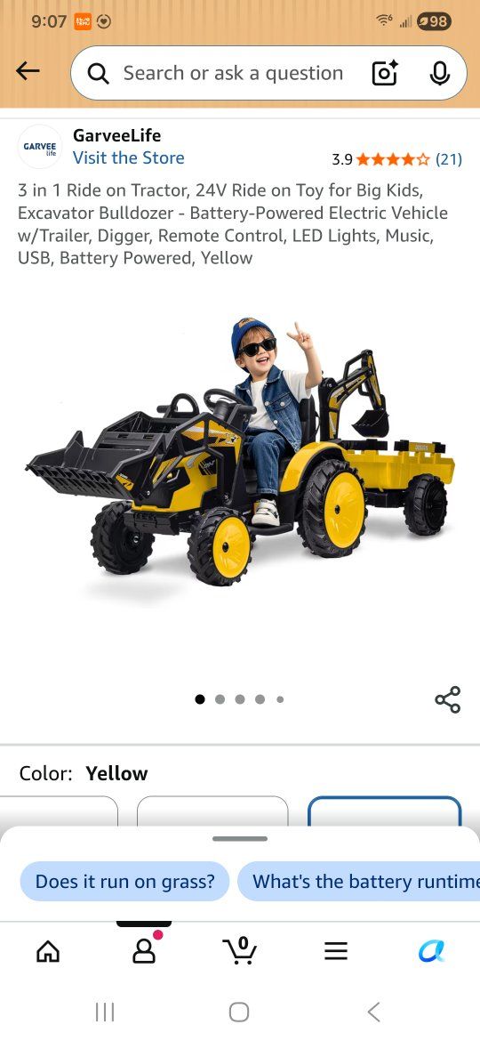 3 in 1 Ride on Tractor for toddlers