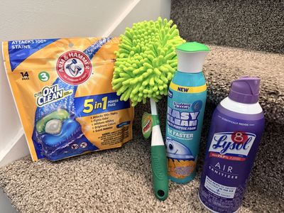 Household Cleaning Bundle: Arm & Hammer OxiClean, Scrubbing Bubbles, Lysol Air Sanitizer, Libman Duster
