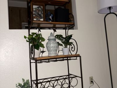 Wrought iron shelf/ wine rack