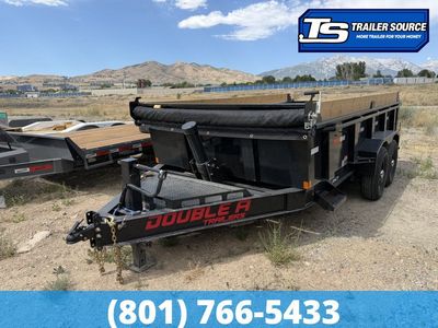 7x14 Double A Pro Series LP Dump Trailer - 15.4K GVWR - 7 Gauge Floor, I-Beam Frame, Telescopic, Wireles Remote