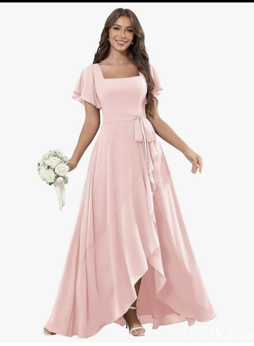 Pink Bridesmaid Formal Dress