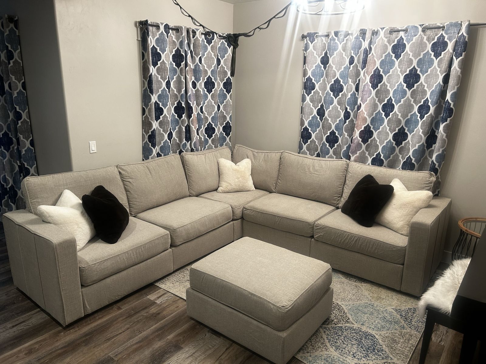 LoveSac L Shaped Corner Sectional with Ottoman in Beachwood