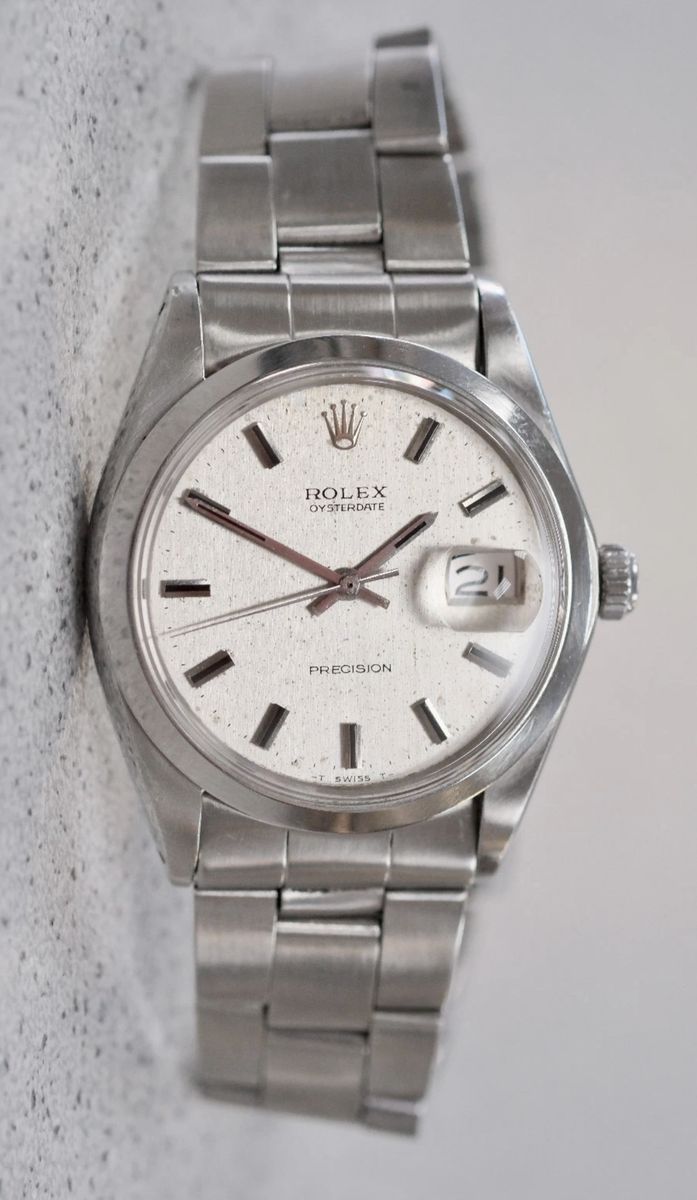 Authentic Rolex Oysterdate Precision 6694 Silver Dial Manual Wind Vintage Watch