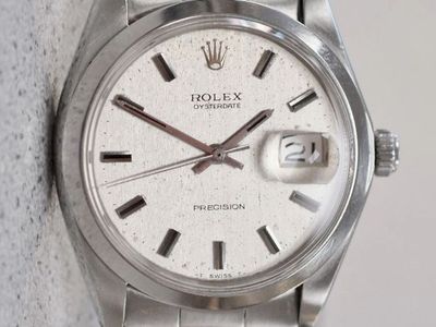 Authentic Rolex Oysterdate Precision 6694 Silver Dial Manual Wind Vintage Watch