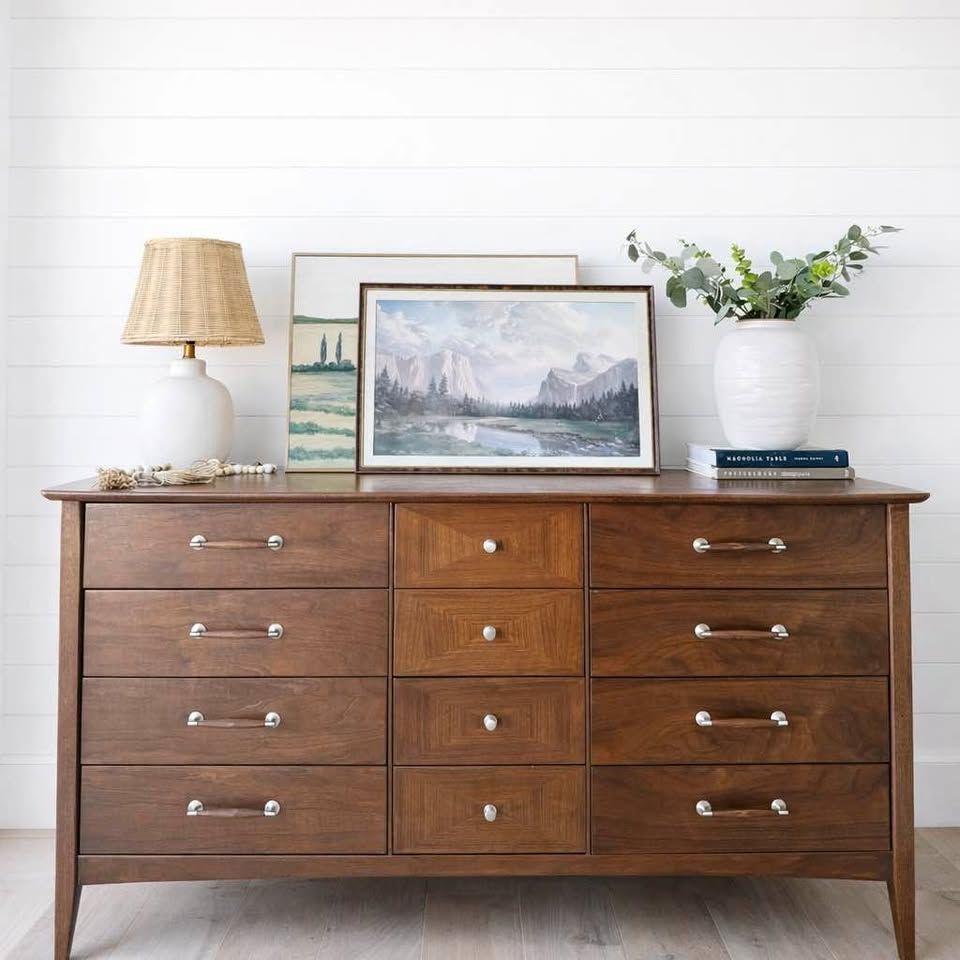 Vintage Mid Century Modern 12 Drawer Dresser | Mid Century Modern Dresser Chest Credenza Buffet