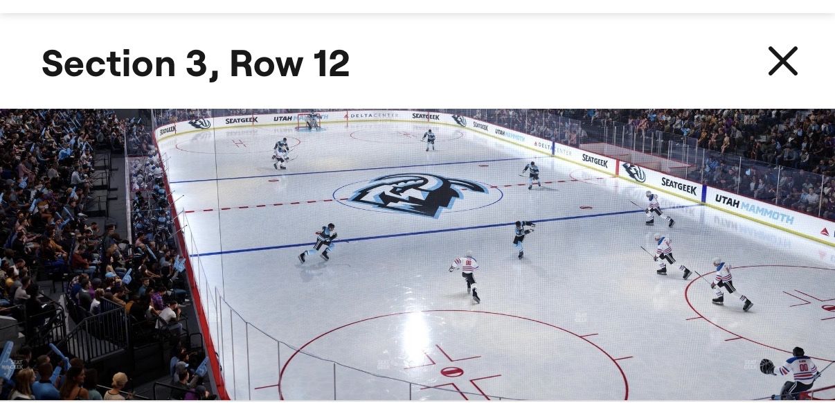 4/27 VGK vs Mammoth Game 4 lower bowl tickets -- Section 3, Row 12 ($450 each)