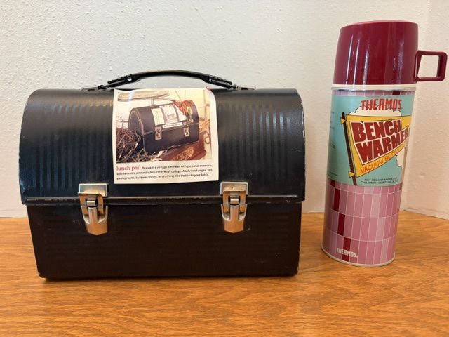 Vintage Thermos Brand V Victory Metal Dome Top Lunch Box.