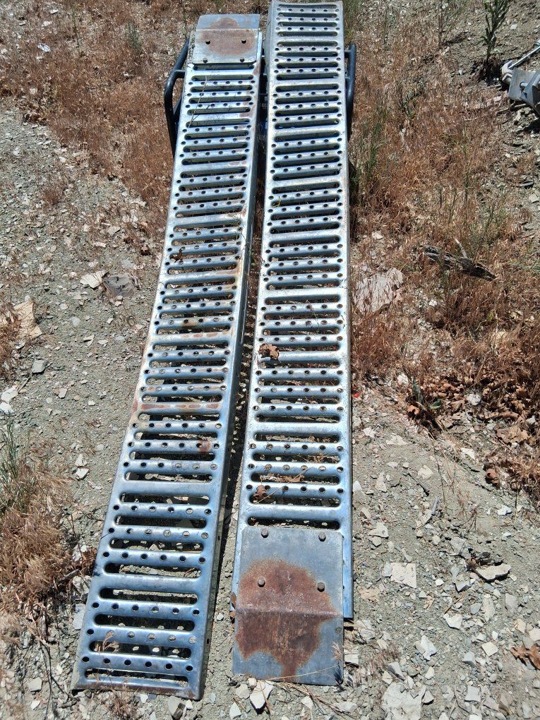 Heavy-Duty Metal Loading Ramps - Pair for ATV, UTV, or Equipment Hauling