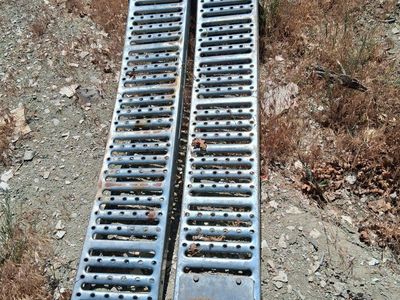 Heavy-Duty Metal Loading Ramps - Pair for ATV, UTV, or Equipment Hauling