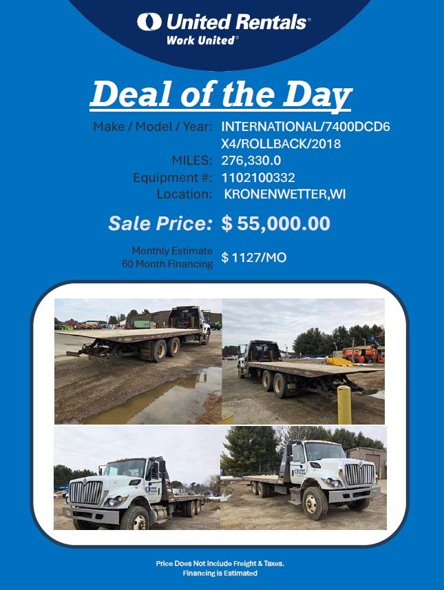 Rollback international  7400 DCD6X4 2018 276K miles Kronenwetter, WI