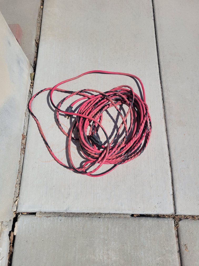 Heavy Duty Red & Black Electrical Extension Cord