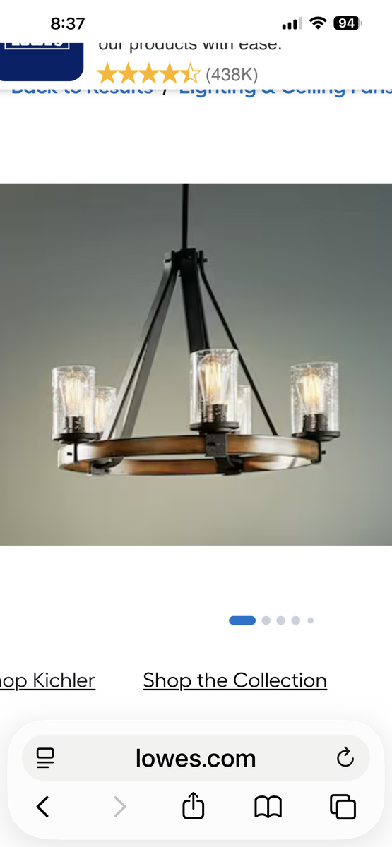 Kichler chandelier ceiling light