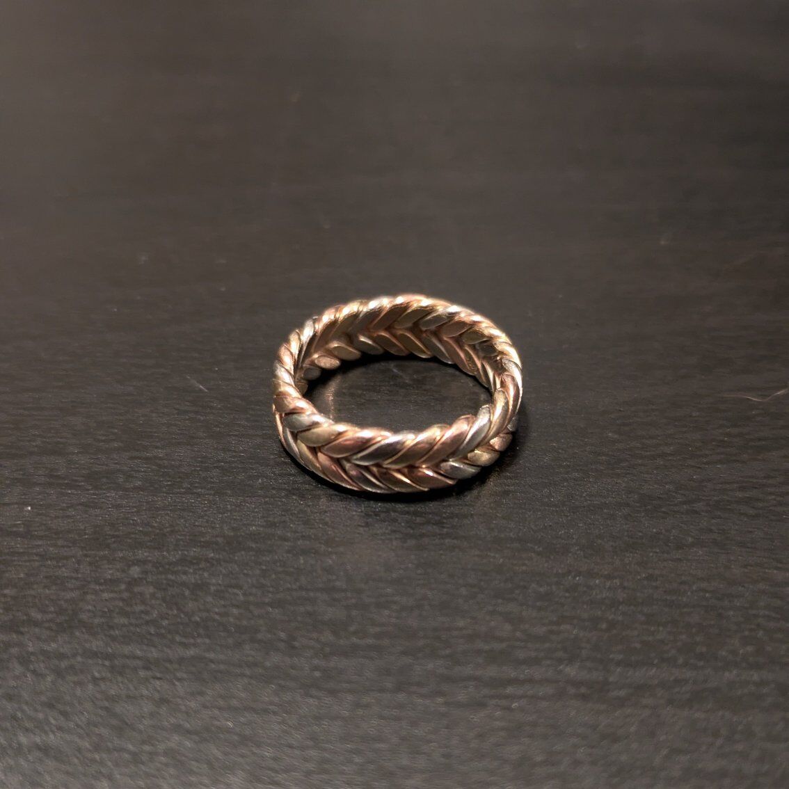 Three-Tone Braided Gold Ring Size 5.5