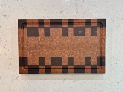 Handcrafted Walnut & Cherry End Grain Cutting Board | 19 1/8" x 12" x 2 1/8"