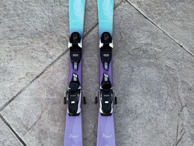 Blizzard Pearl Jr 4.5 Kid's All-Mountain Skis, Purple, 100cm w/ JR 4.5 Bindings