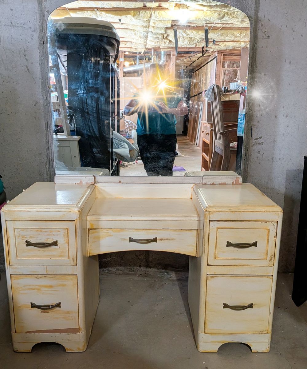 Vintage wood vanity