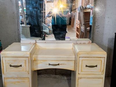 Vintage wood vanity