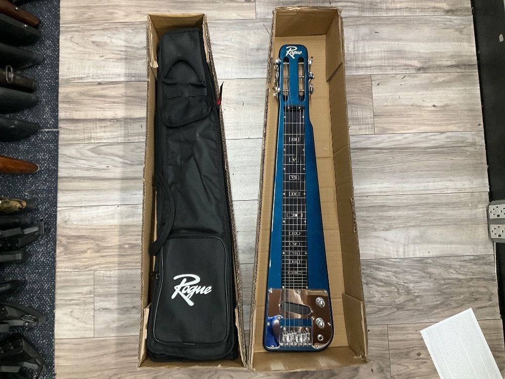 ROGUE ROCKETEER LAP STEEL GUITAR RLS1MBL WITH CASE AND BOX