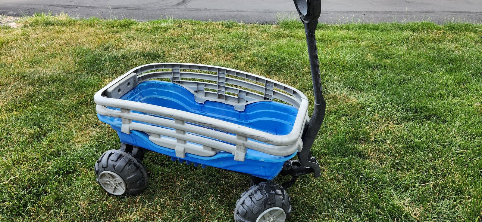 Vintage Jeep Blue And Gray Children Stroller wagon for Toddlers Fits Two