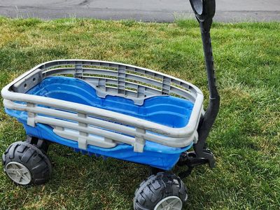 Vintage Jeep Blue And Gray Children Stroller wagon for Toddlers Fits Two