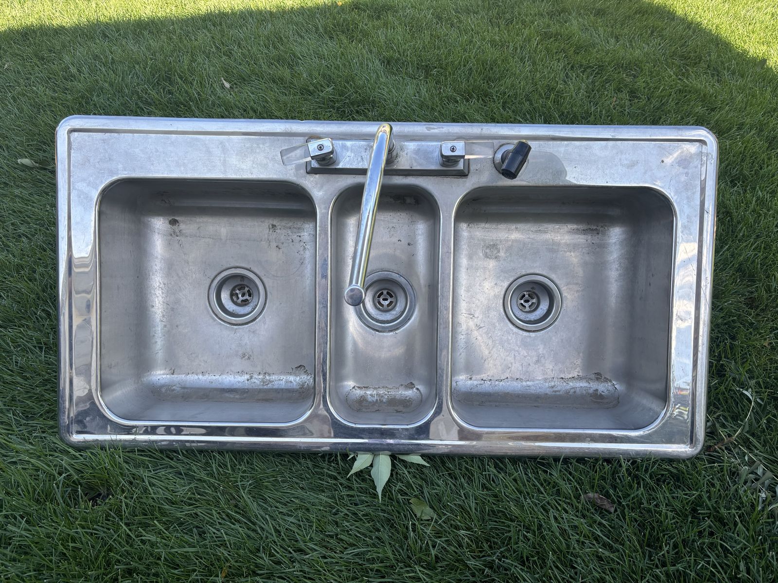 Triple Basin Stainless Steel Kitchen Sink with Faucet