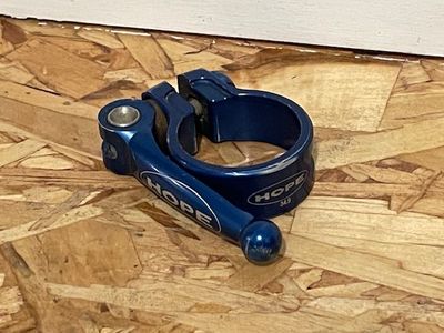 Hope 34.9 mountain bike seat post clamp QR royal blue retro