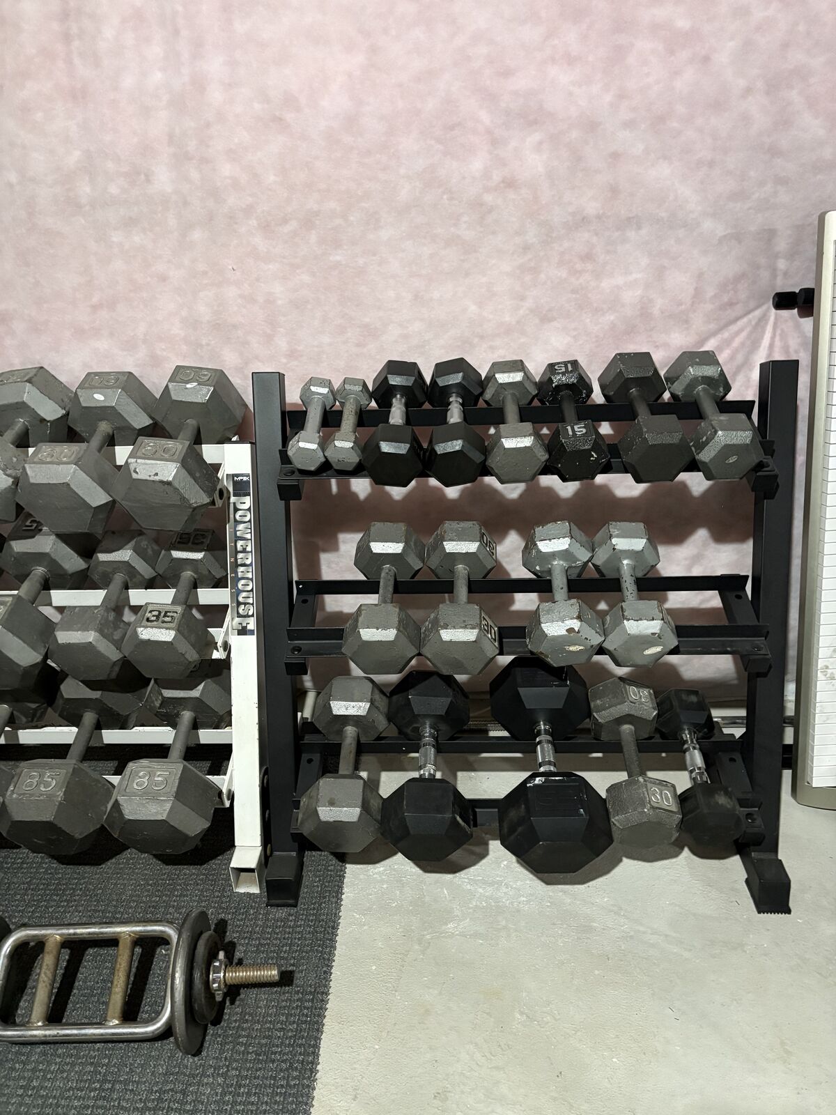Dumbbells pairs some have 3 instead of just 2