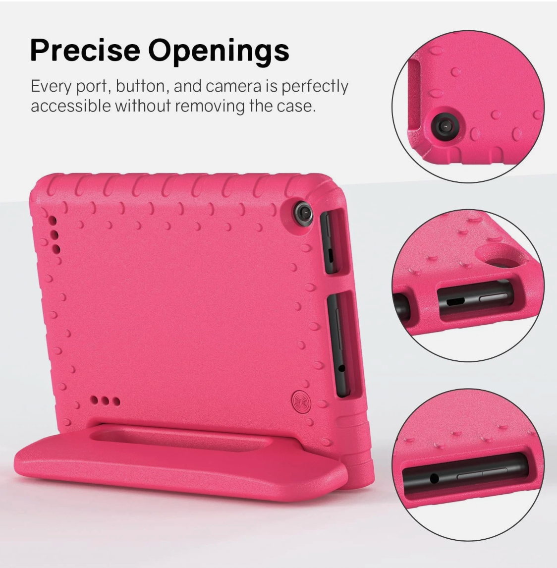 Kids Case for Amazon Fire 7 Tablet 9th 7th 5th Gen EVA Handle Stand Pink Cover
