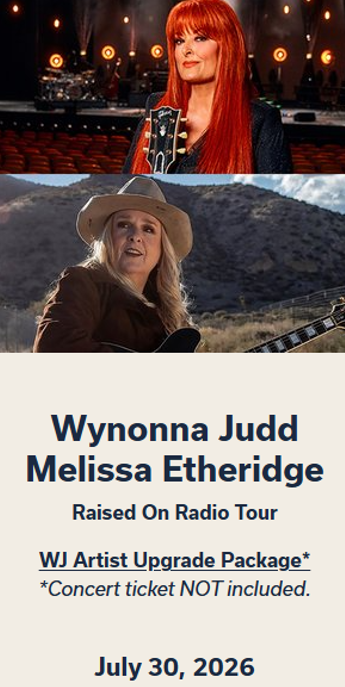 Wynonna Judd + Melissa Etheridge Red Butte Concert, Terrace Tickets
