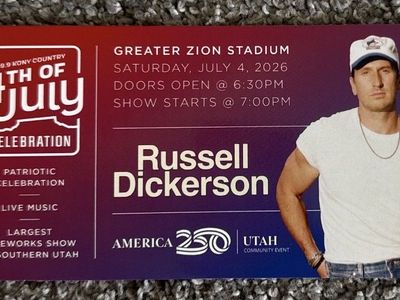 Russell Dickerson GA Ticket 4 of July in St. George