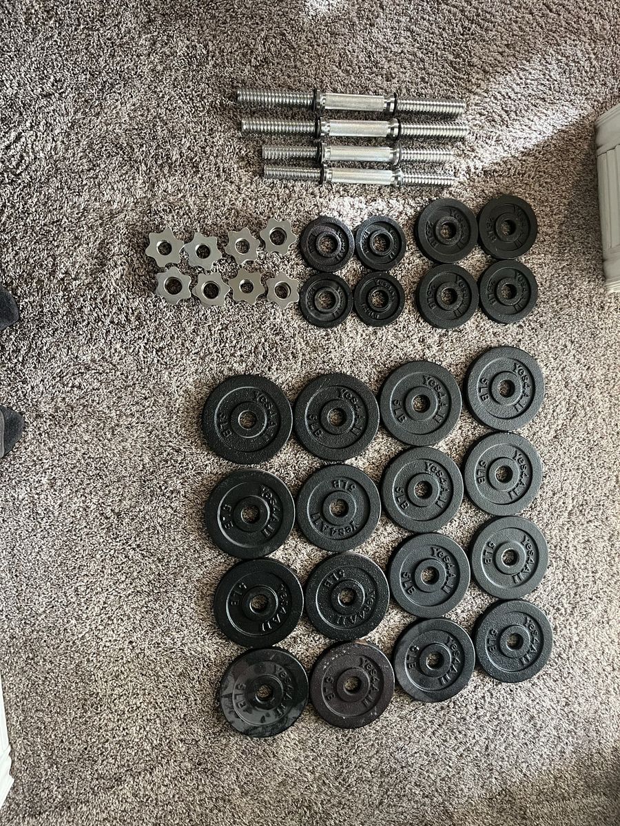 Adjustable dumbbell set, 95lbs total set