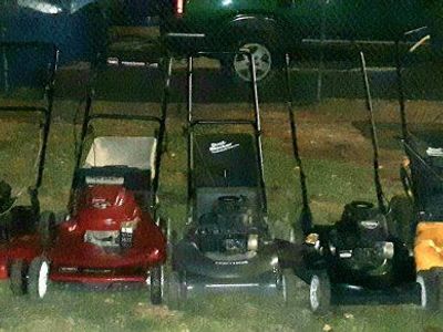 Lawnmowers many different varieties for sale. For more info just ask.