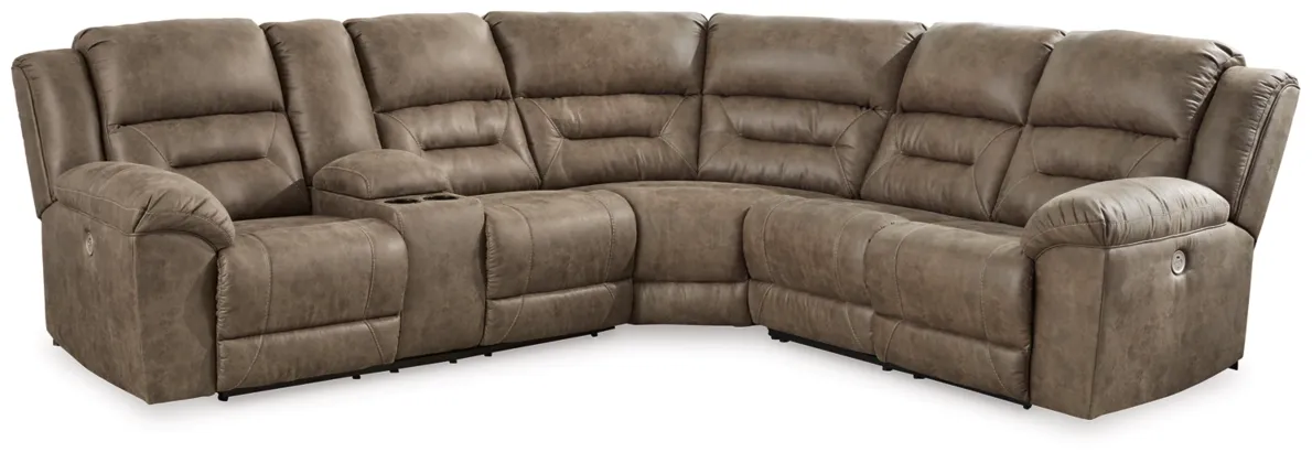 Ravenel 3pc Power Reclining Brown Sectional - Living Room Furniture - Action Home Furniture
