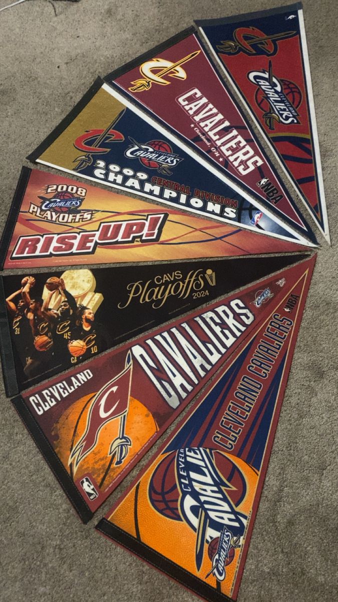 Cleveland Cavaliers NBA Pennant Lot - Multiple Years & Playoff Designs
