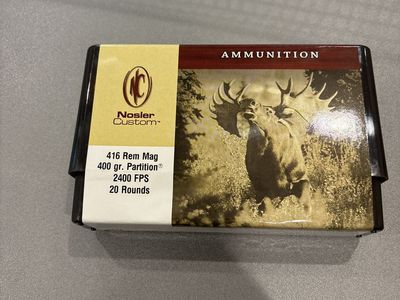 416 Remington Magnum Ammo Nosler Partition 400 grain