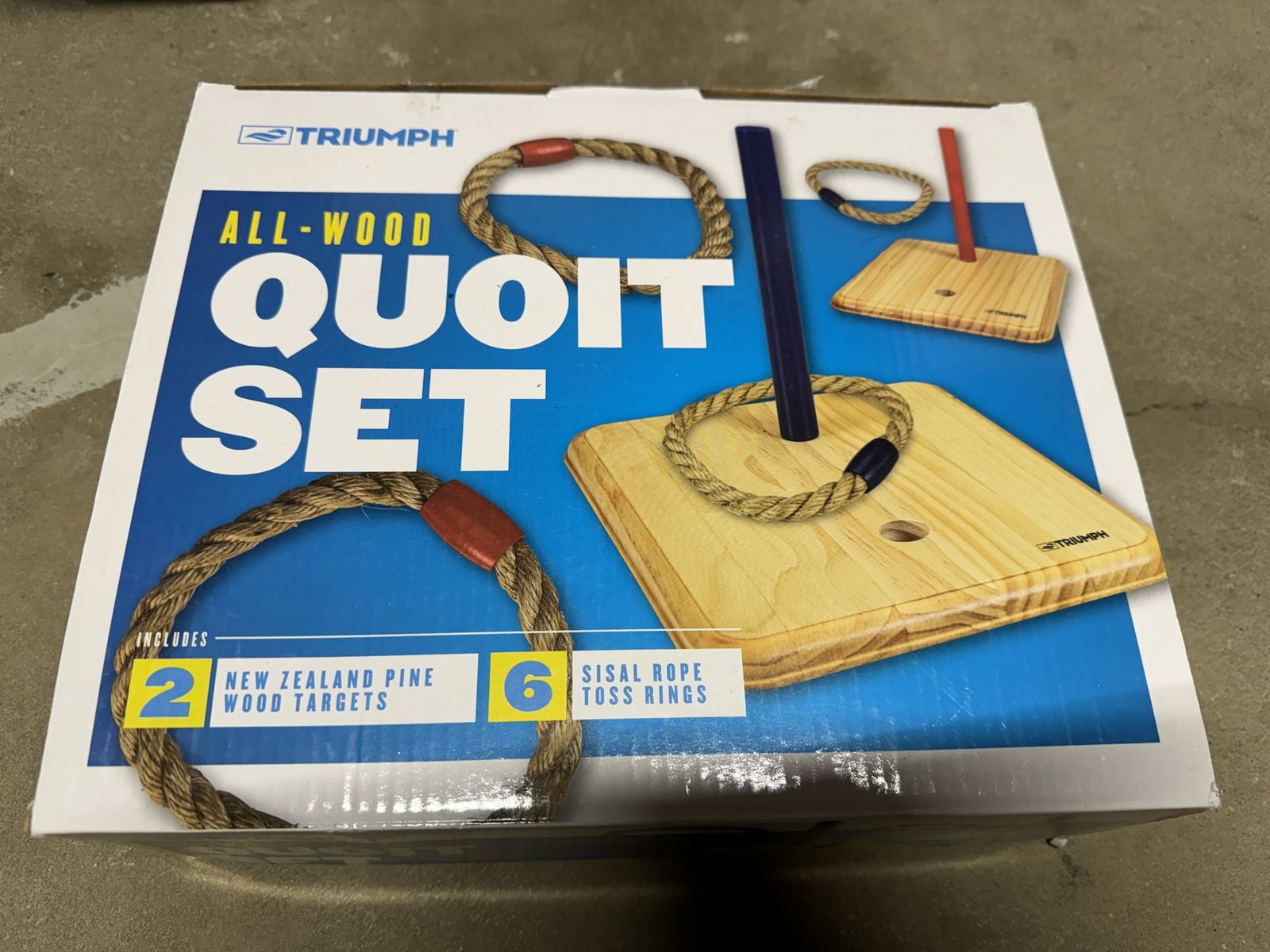 Triumph All-Wood Quoit Set with Pine Targets and Sisal Rope Rings