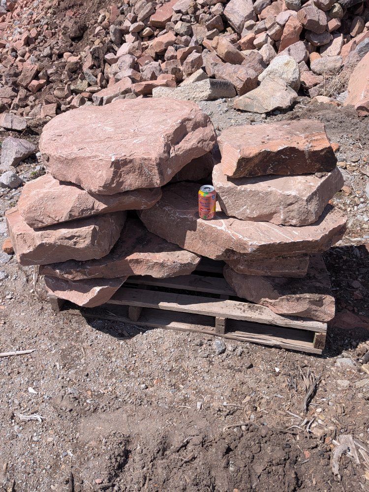 Big Red Sandstone Paver Patio Walkway Landing Pieces Rocks Walls Monuments Various Uses