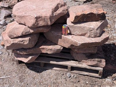 Big Red Sandstone Paver Patio Walkway Landing Pieces Rocks Walls Monuments Various Uses