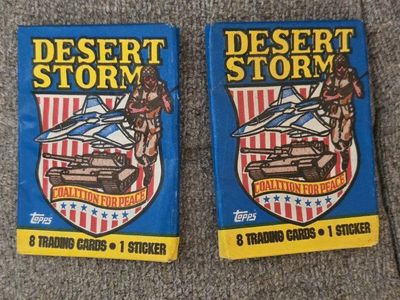 2 sealed Desert Storm collector card packs