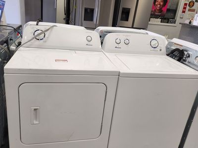 Amana White Top Load Washer & Electric Dryer Set - Matching Laundry Appliances