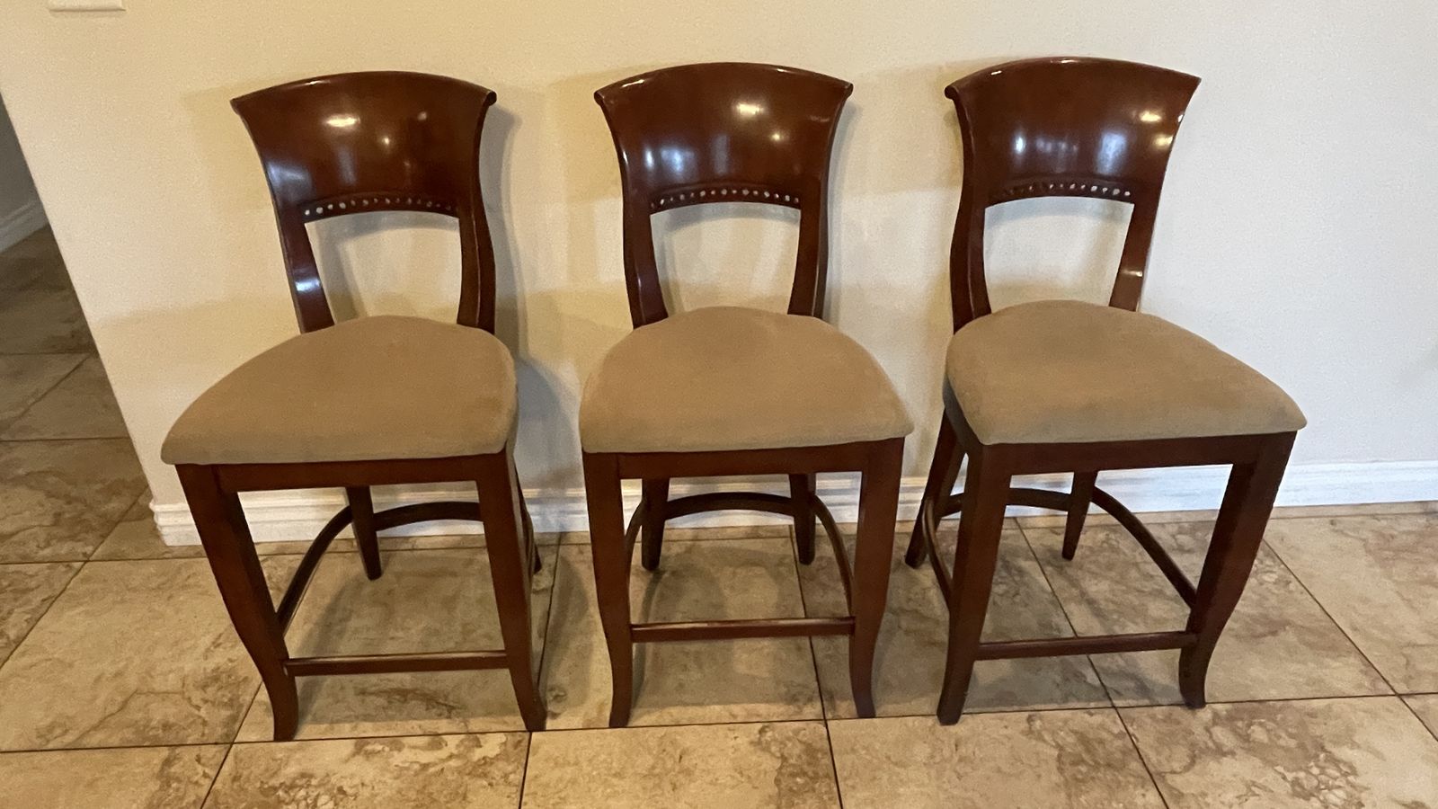 Solid wood Bar stools with cushions