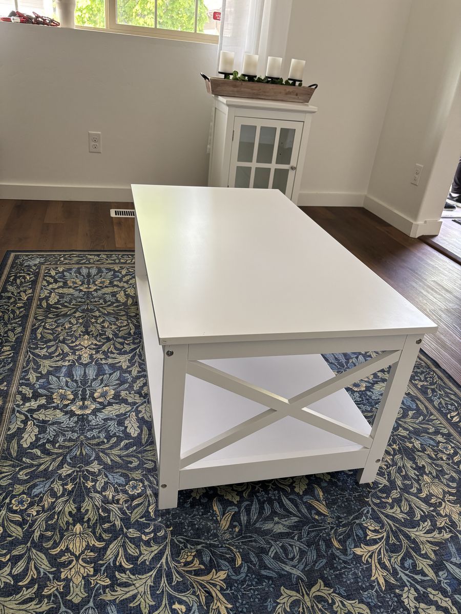 Coffee Table (White) - "Alexander Faux Wood Coffee Table"