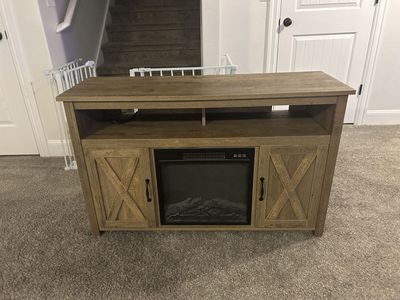 Farmhouse-style Electric Fireplace TV Stand