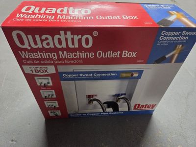 Oatey Quadtro 38529 Washing Machine Outlet Box - Copper Sweat Connection, 4+ Options