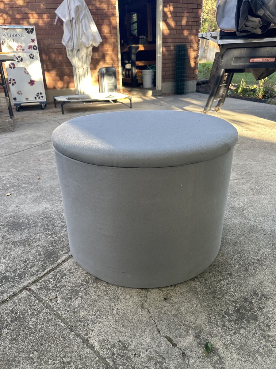 Gray Storage Ottoman