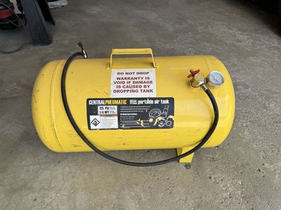 Central Pneumatic 11 Gallon Portable Air Tank - 125 PSI Max, 1/4 NPT Outlet