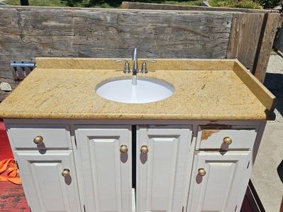 Used Bathroom Vanity with Granite Countertop & Sink - 48" Wide